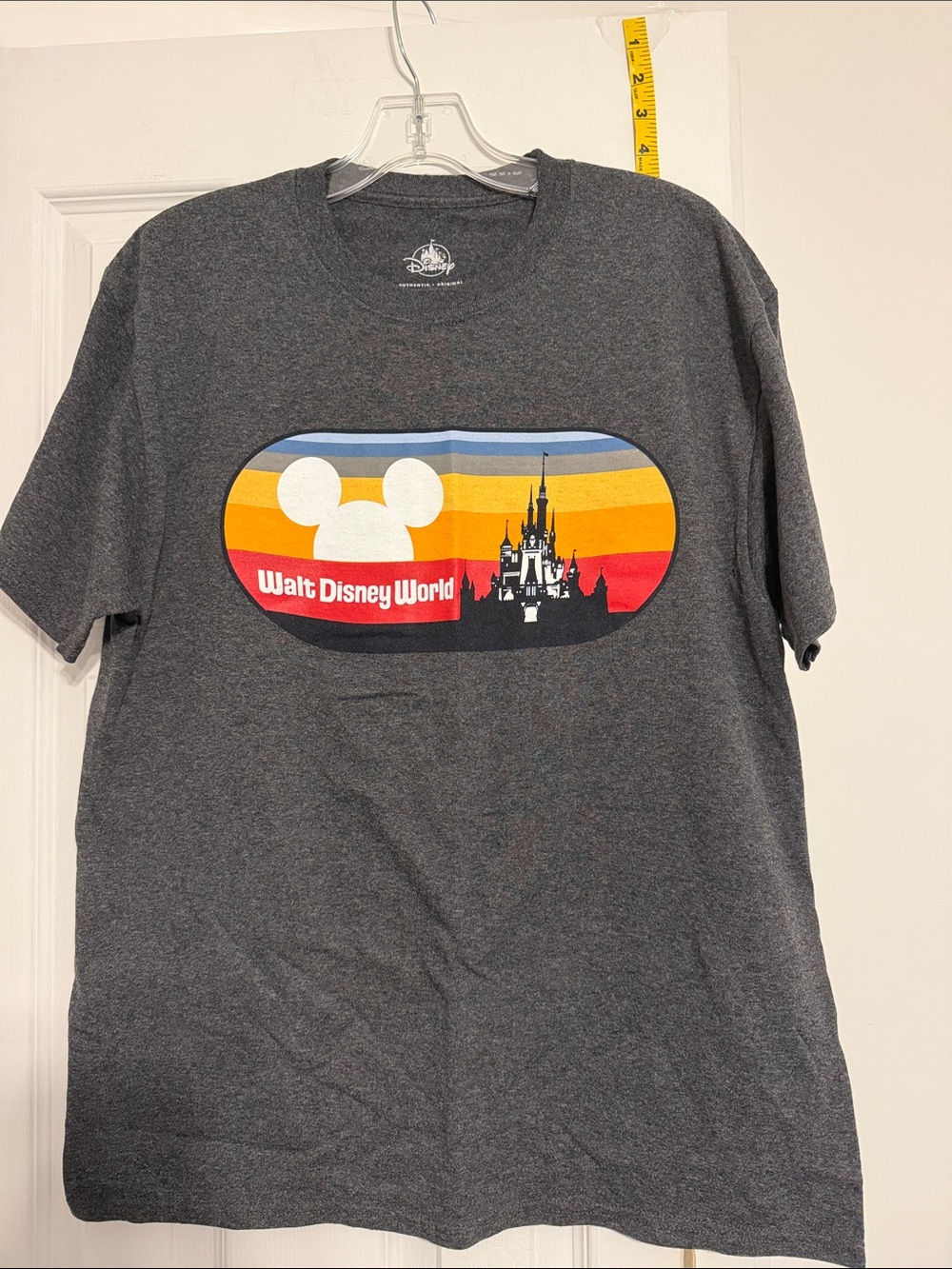 Disney Charcoal Walt Disney World Retro Castle Graphic Tee Lg